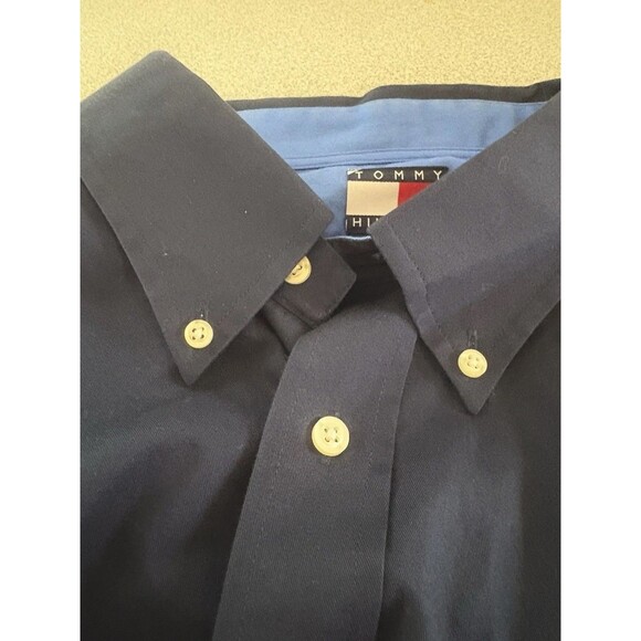 Tommy Hilfiger Men’s XXL  Big N Tall Dark Blue Long Sleeve Button  Down Shirt - Picture 2 of 8